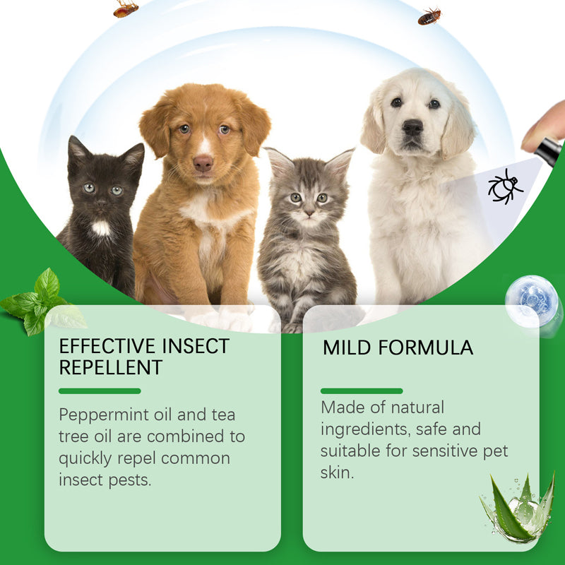 🥳2026 HOT SALE🥳🍃🐾 50% OFF! Natural Flea & Tick Spray – Peppermint & tea tree oil, safe for cats & dogs. Soothes itchy skin, no harsh chemicals. Just spray & go. A gentle pest solution. 🌿✨