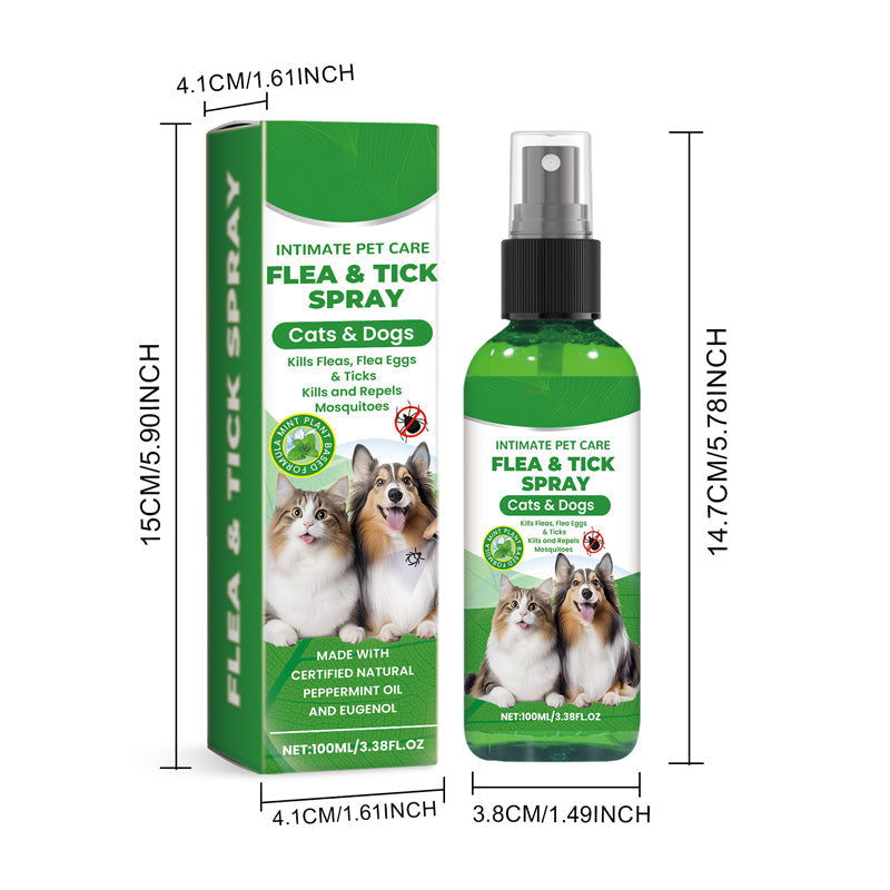 🥳2026 HOT SALE🥳🍃🐾 50% OFF! Natural Flea & Tick Spray – Peppermint & tea tree oil, safe for cats & dogs. Soothes itchy skin, no harsh chemicals. Just spray & go. A gentle pest solution. 🌿✨